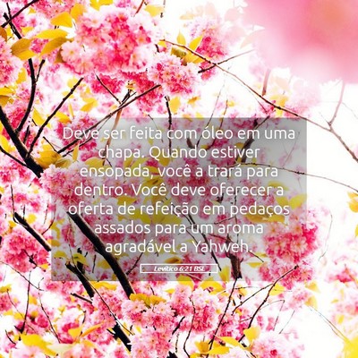 Picture 05 - Levítico 6:21 BSL - Deve ser feita com óleo em uma chapa. Quando - Bible Verse Picture