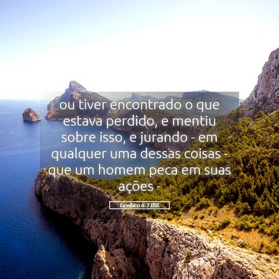 Picture 05 - Levítico 6:3 BSL - ou tiver encontrado o que estava perdido, e - Bible Verse Picture