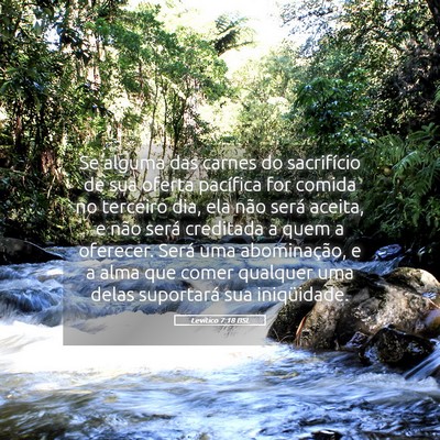 Picture 05 - Levítico 7:18 BSL - Se alguma das carnes do sacrifício de sua oferta - Bible Verse Picture