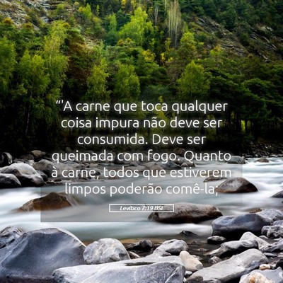 Picture 05 - Levítico 7:19 BSL - “'A carne que toca qualquer coisa impura não - Bible Verse Picture