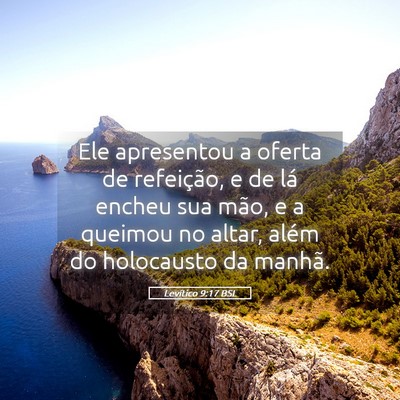 Picture 05 - Levítico 9:17 BSL - Ele apresentou a oferta de refeição, e de lá - Bible Verse Picture