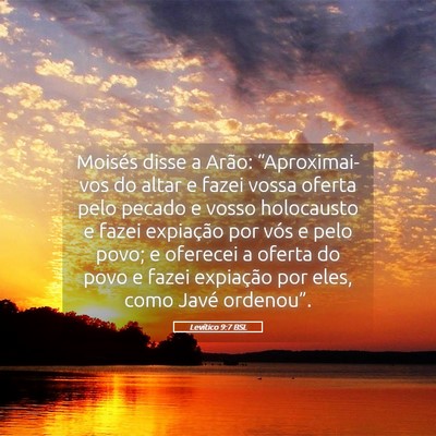 Picture 05 - Levítico 9:7 BSL - Moisés disse a Arão: “Aproximai-vos do altar - Bible Verse Picture