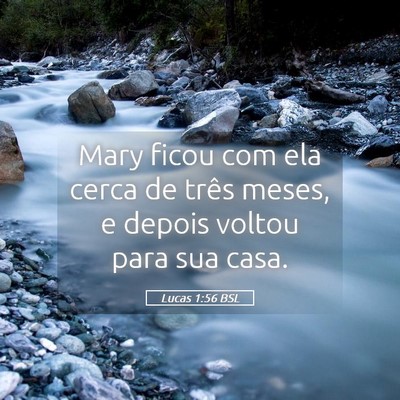 Picture 05 - Lucas 1:56 BSL - Mary ficou com ela cerca de três meses, e depois - Bible Verse Picture