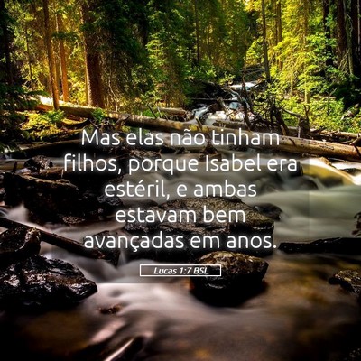Picture 05 - Lucas 1:7 BSL - Mas elas não tinham filhos, porque Isabel era - Bible Verse Picture