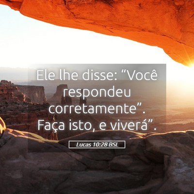 Picture 05 - Lucas 10:28 BSL - Ele lhe disse: “Você respondeu - Bible Verse Picture