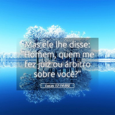 Picture 05 - Lucas 12:14 BSL - Mas ele lhe disse: “Homem, quem me fez juiz ou - Bible Verse Picture