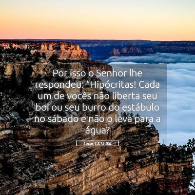 Picture 05 - Lucas 13:15 BSL - Por isso o Senhor lhe respondeu: “Hipócritas! - Bible Verse Picture