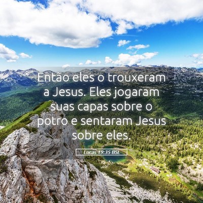 Picture 05 - Lucas 19:35 BSL - Então eles o trouxeram a Jesus. Eles jogaram - Bible Verse Picture