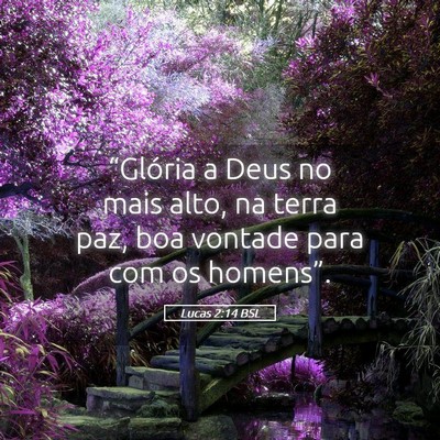 Picture 05 - Lucas 2:14 BSL - “Glória a Deus no mais alto, na terra paz, boa - Bible Verse Picture