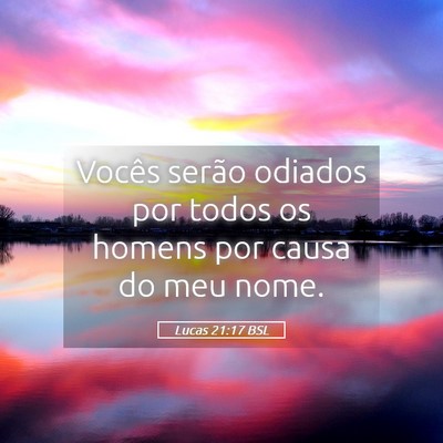 Picture 05 - Lucas 21:17 BSL - Vocês serão odiados por todos os homens por - Bible Verse Picture
