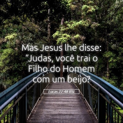 Picture 05 - Lucas 22:48 BSL - Mas Jesus lhe disse: “Judas, você trai o Filho - Bible Verse Picture
