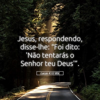 Picture 05 - Lucas 4:12 BSL - Jesus, respondendo, disse-lhe: “Foi dito: 'Não - Bible Verse Picture