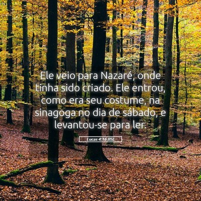 Picture 05 - Lucas 4:16 BSL - Ele veio para Nazaré, onde tinha sido criado. - Bible Verse Picture
