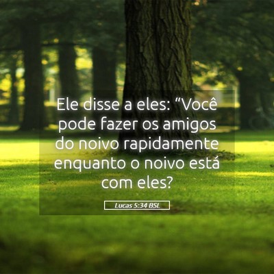 Picture 05 - Lucas 5:34 BSL - Ele disse a eles: “Você pode fazer os amigos - Bible Verse Picture