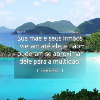 Picture 05 - Lucas 8:19 BSL - Sua mãe e seus irmãos vieram até ele, e não - Bible Verse Picture