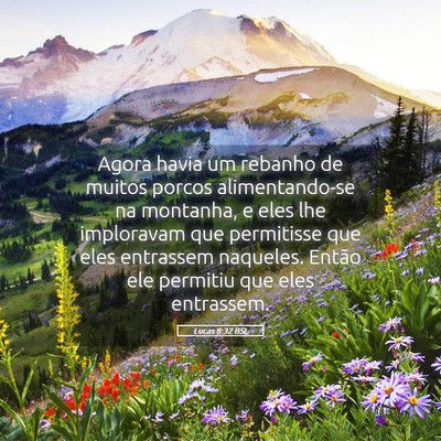 Picture 05 - Lucas 8:32 BSL - Agora havia um rebanho de muitos porcos - Bible Verse Picture