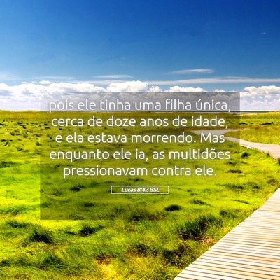 Picture 05 - Lucas 8:42 BSL - pois ele tinha uma filha única, cerca de doze - Bible Verse Picture