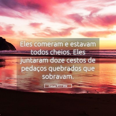 Picture 05 - Lucas 9:17 BSL - Eles comeram e estavam todos cheios. Eles - Bible Verse Picture