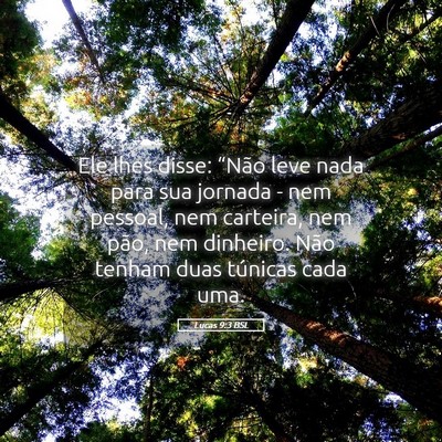Picture 05 - Lucas 9:3 BSL - Ele lhes disse: “Não leve nada para sua - Bible Verse Picture
