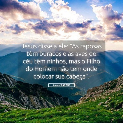 Picture 05 - Lucas 9:58 BSL - Jesus disse a ele: “As raposas têm buracos e - Bible Verse Picture