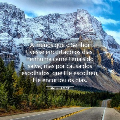 Picture 05 - Marcos 13:20 BSL - A menos que o Senhor tivesse encurtado os dias, - Bible Verse Picture