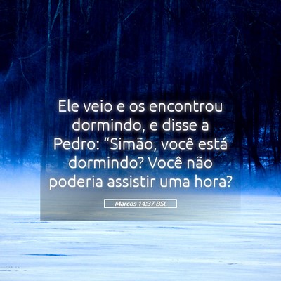 Picture 05 - Marcos 14:37 BSL - Ele veio e os encontrou dormindo, e disse a - Bible Verse Picture