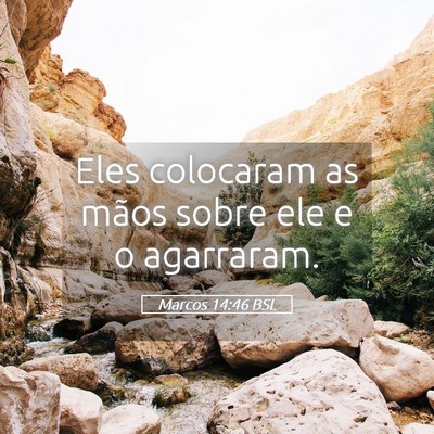 Picture 05 - Marcos 14:46 BSL - Eles colocaram as mãos sobre ele e o - Bible Verse Picture