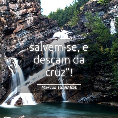 Picture 05 - Marcos 15:30 BSL - salvem-se, e desçam da - Bible Verse Picture
