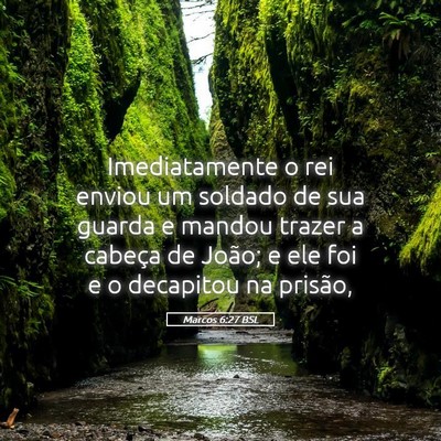 Picture 05 - Marcos 6:27 BSL - Imediatamente o rei enviou um soldado de sua - Bible Verse Picture