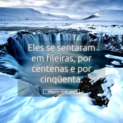 Picture 05 - Marcos 6:40 BSL - Eles se sentaram em fileiras, por centenas e por - Bible Verse Picture