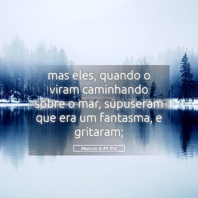 Picture 05 - Marcos 6:49 BSL - mas eles, quando o viram caminhando sobre o mar, - Bible Verse Picture