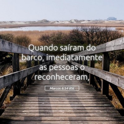 Picture 05 - Marcos 6:54 BSL - Quando saíram do barco, imediatamente as pessoas - Bible Verse Picture