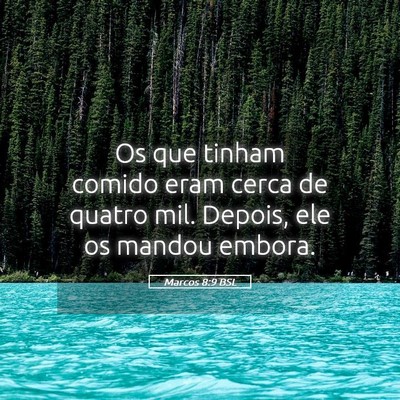 Picture 05 - Marcos 8:9 BSL - Os que tinham comido eram cerca de quatro mil. - Bible Verse Picture