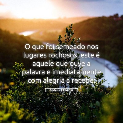 Picture 05 - Mateus 13:20 BSL - O que foi semeado nos lugares rochosos, este é - Bible Verse Picture