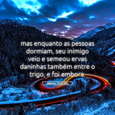 Picture 05 - Mateus 13:25 BSL - mas enquanto as pessoas dormiam, seu inimigo veio - Bible Verse Picture