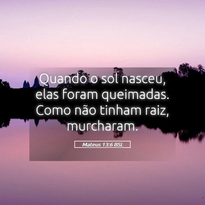 Picture 05 - Mateus 13:6 BSL - Quando o sol nasceu, elas foram queimadas. Como - Bible Verse Picture