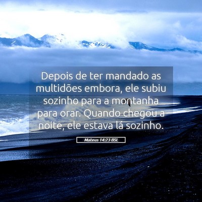 Picture 05 - Mateus 14:23 BSL - Depois de ter mandado as multidões embora, ele - Bible Verse Picture