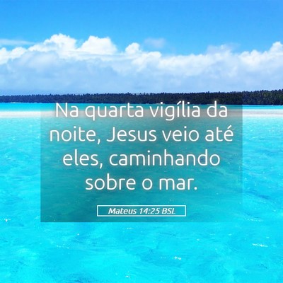 Picture 05 - Mateus 14:25 BSL - Na quarta vigília da noite, Jesus veio até - Bible Verse Picture