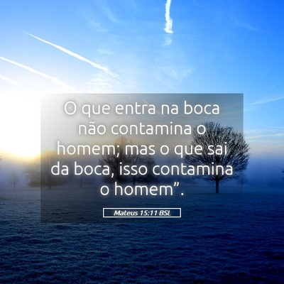Picture 05 - Mateus 15:11 BSL - O que entra na boca não contamina o homem; mas o - Bible Verse Picture