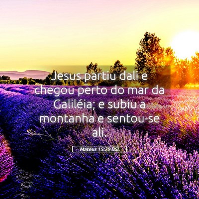 Picture 05 - Mateus 15:29 BSL - Jesus partiu dali e chegou perto do mar da - Bible Verse Picture