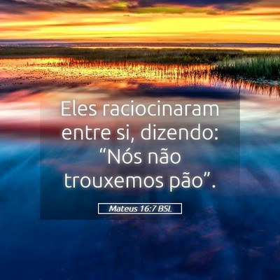 Picture 05 - Mateus 16:7 BSL - Eles raciocinaram entre si, dizendo: “Nós não - Bible Verse Picture