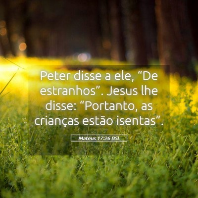 Picture 05 - Mateus 17:26 BSL - Peter disse a ele, “De estranhos”. Jesus lhe - Bible Verse Picture