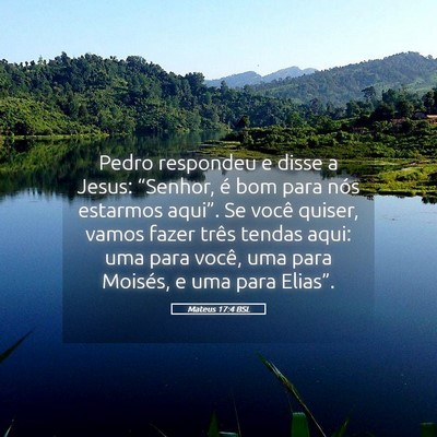 Picture 05 - Mateus 17:4 BSL - Pedro respondeu e disse a Jesus: “Senhor, é - Bible Verse Picture