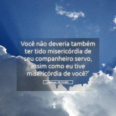 Picture 05 - Mateus 18:33 BSL - Você não deveria também ter tido misericórdia - Bible Verse Picture