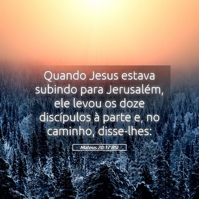 Picture 05 - Mateus 20:17 BSL - Quando Jesus estava subindo para Jerusalém, ele - Bible Verse Picture