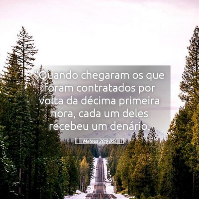 Picture 05 - Mateus 20:9 BSL - “Quando chegaram os que foram contratados por - Bible Verse Picture