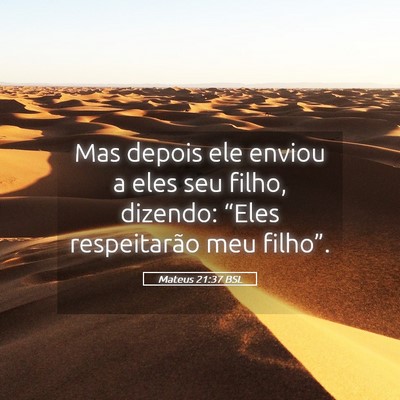 Picture 05 - Mateus 21:37 BSL - Mas depois ele enviou a eles seu filho, dizendo: - Bible Verse Picture