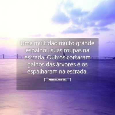 Picture 05 - Mateus 21:8 BSL - Uma multidão muito grande espalhou suas roupas - Bible Verse Picture