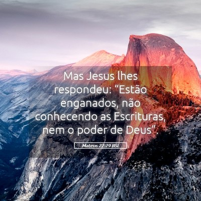 Picture 05 - Mateus 22:29 BSL - Mas Jesus lhes respondeu: “Estão enganados, - Bible Verse Picture