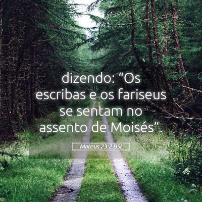 Picture 05 - Mateus 23:2 BSL - dizendo: “Os escribas e os fariseus se sentam - Bible Verse Picture